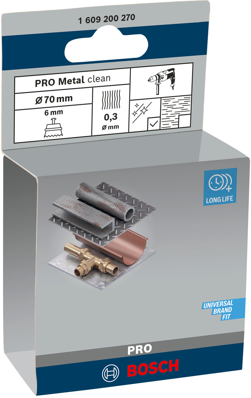 Bosch 6mm Shank Cup Brush 70mm Crimped Steel