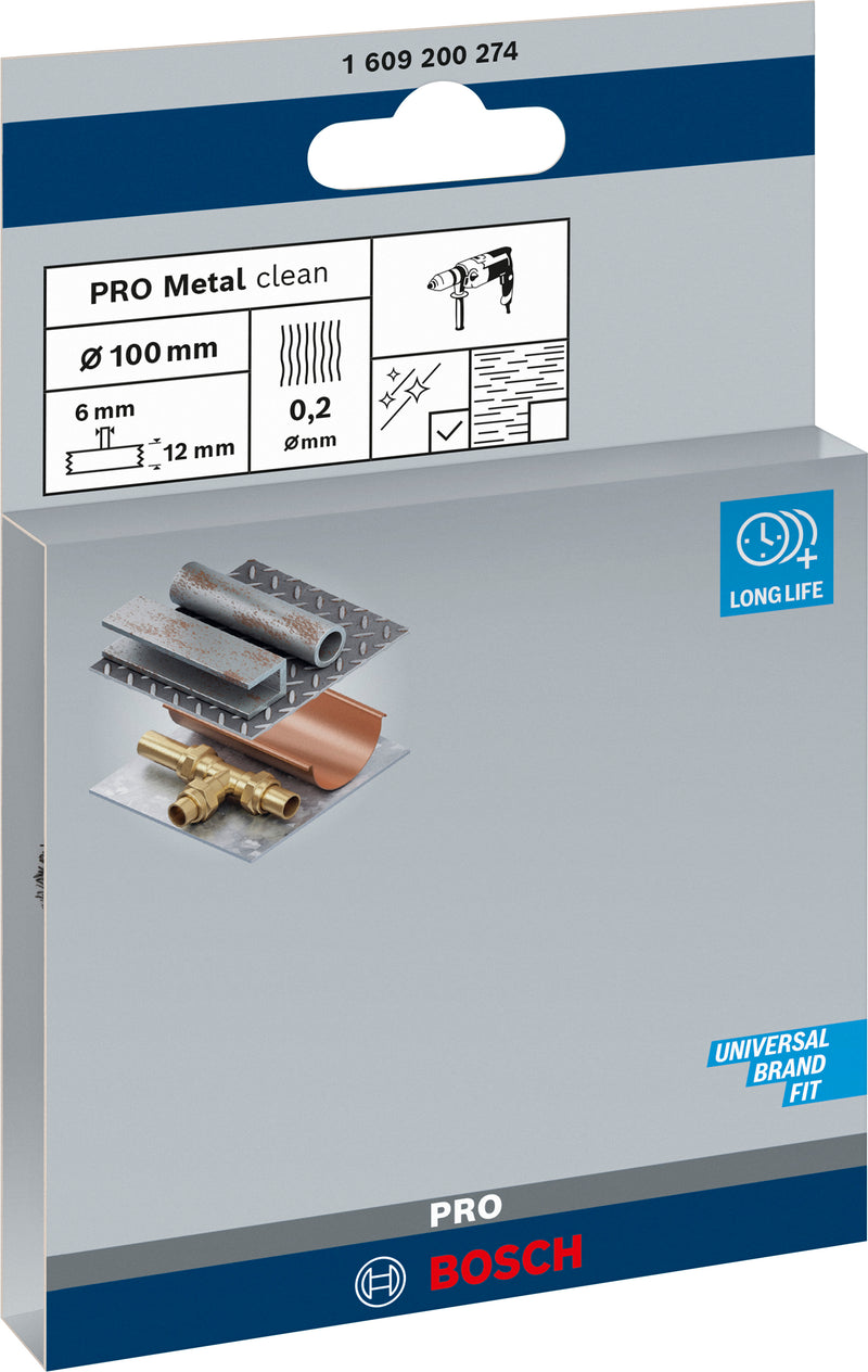 Roda de arame Bosch com haste de 6 mm, 100 mm, ondulada,