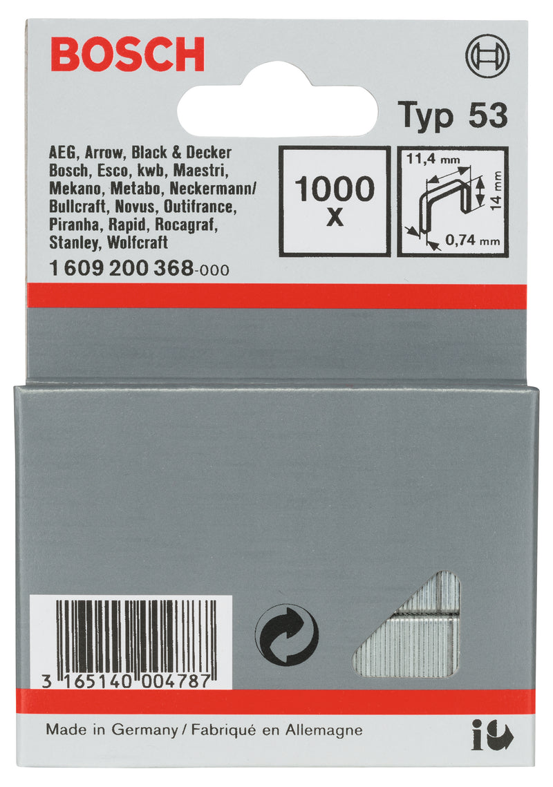 Bosch 11,4 / 14 MM Fine Wire Staple