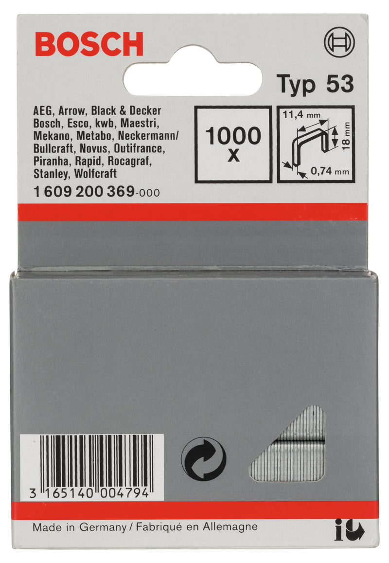 Bosch 11,4 / 18 MM Fine Wire Staple