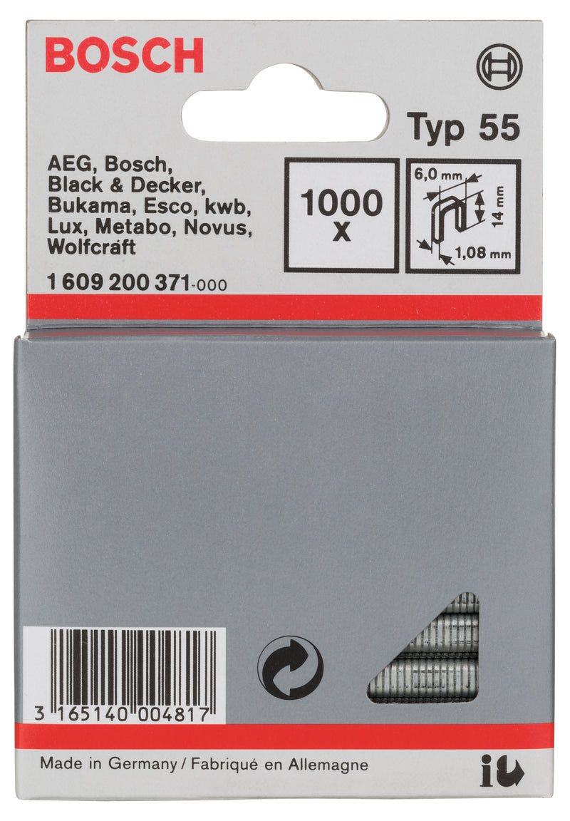 Bosch 6 / 14 MM Small Back Staples, Type 55