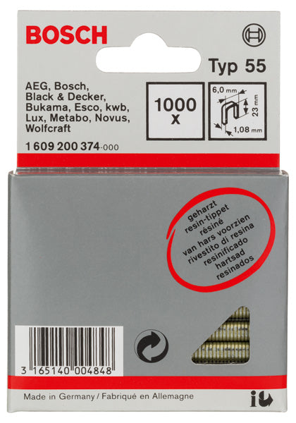 Bosch 6 / 23 MM Small Back Staples, Type 55