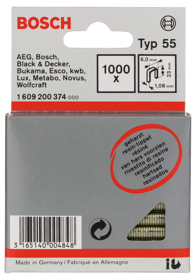 Bosch 6 / 23 MM Small Back Staples, Type 55