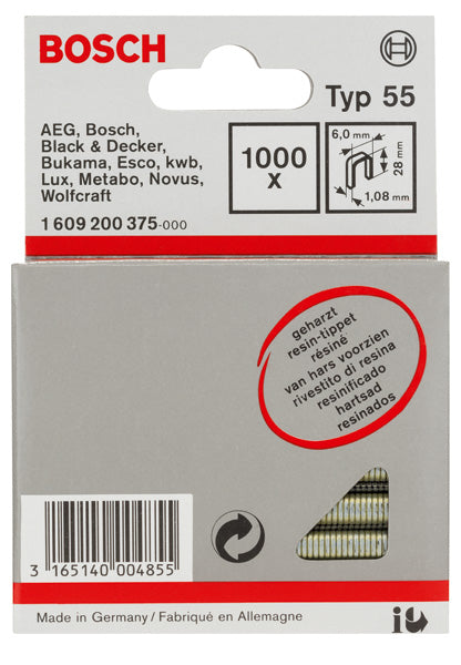 Bosch 6 / 28 MM Small Back Staples, Type 55