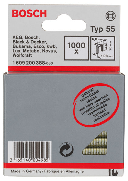 Bosch 6 / 26 MM Small Back Staples, Type 55