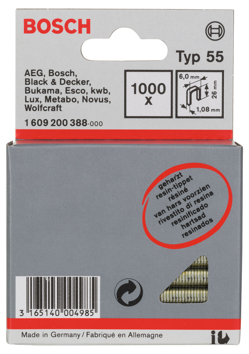 Bosch 6 / 26 MM Small Back Staples, Type 55