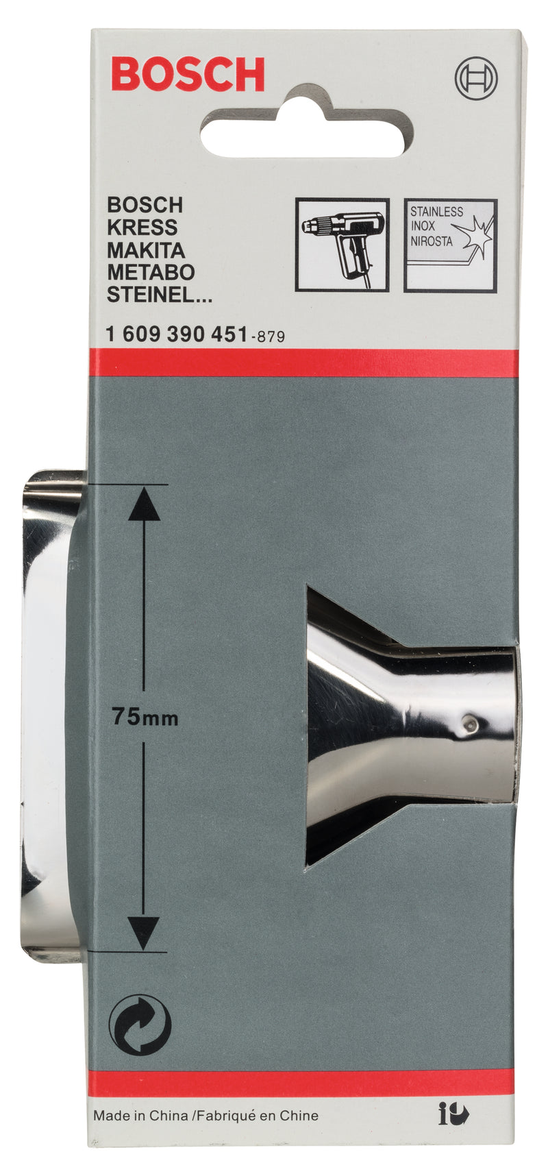 BICO LARGO PARA PISTOLA DE AR ​​​​QUENTE Bosch 75MM