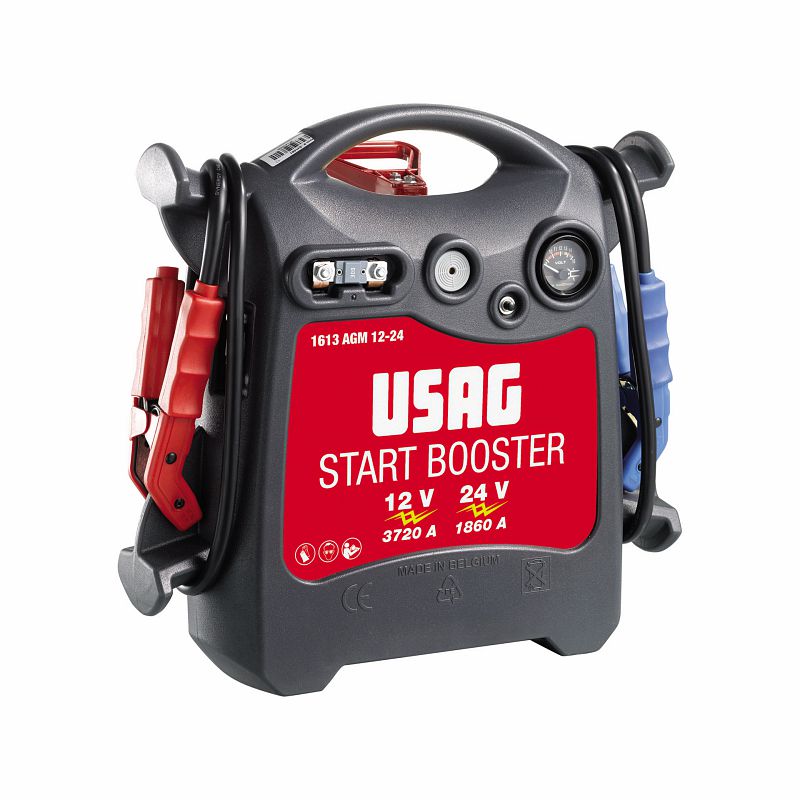 USAG (1613 AGM12) Acelerador de arranque profissional 12-24 V, portátil