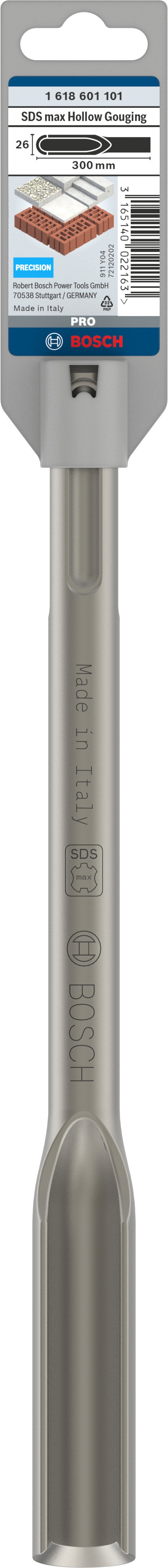 Cinzel de goivagem Bosch SDS-Max, 300 x 26 mm