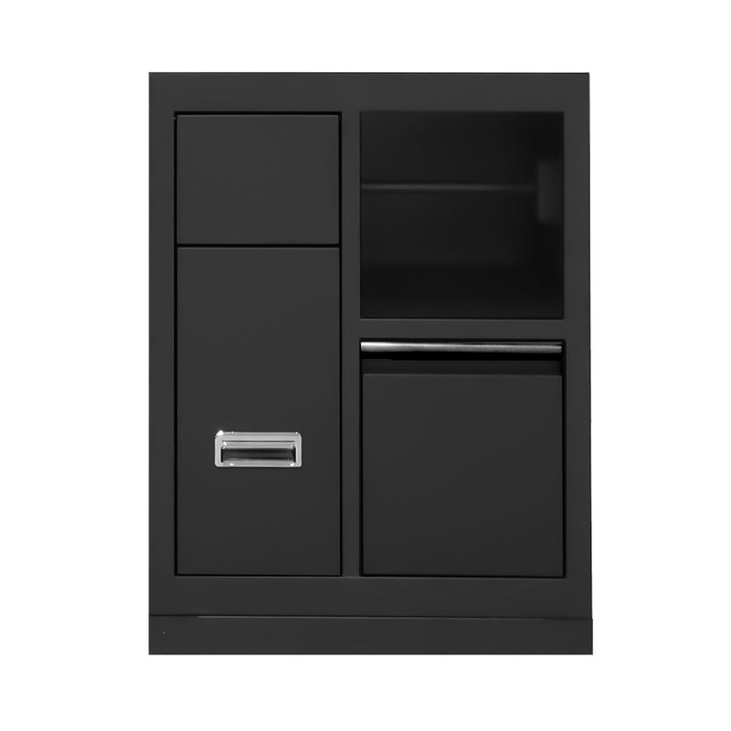 JBM (16493K) Gabinete con 3 cajones y soporte para rollos de papel - Negro