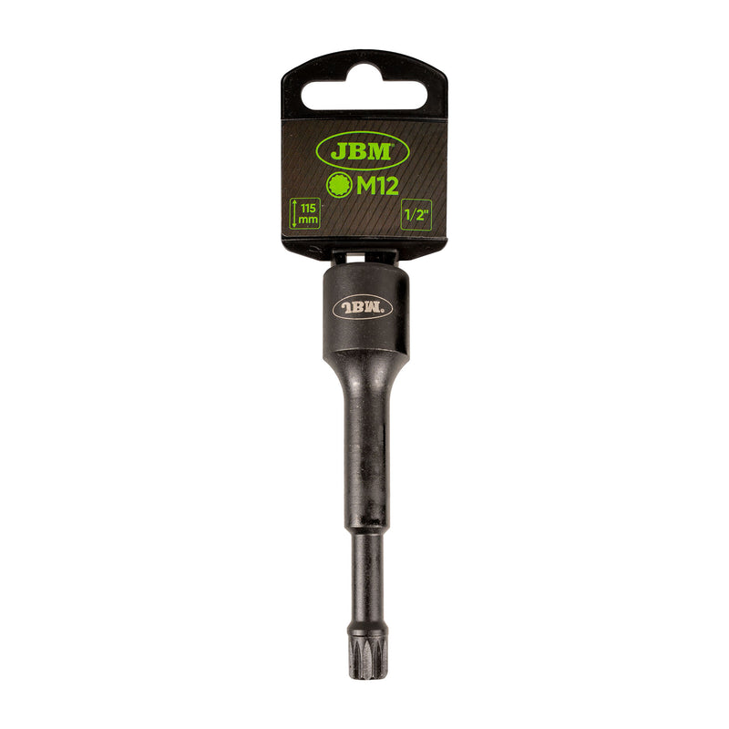 JBM (16719) Vaso de impacto especial de 1/2" para tornillos estriados (Xzn), 115 mm, M12