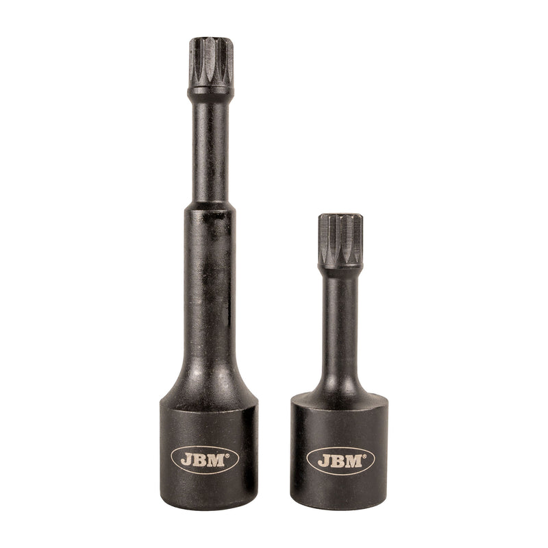 JBM (16720) 1/2" M12 Impact Bit Socket Set For Spline (Xzn) Screws, 2 Pcs