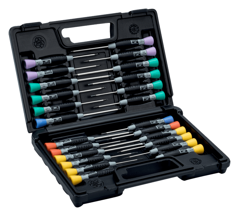 Conjunto de chaves de fendas de precisão Bahco (706-5) com 24 peças