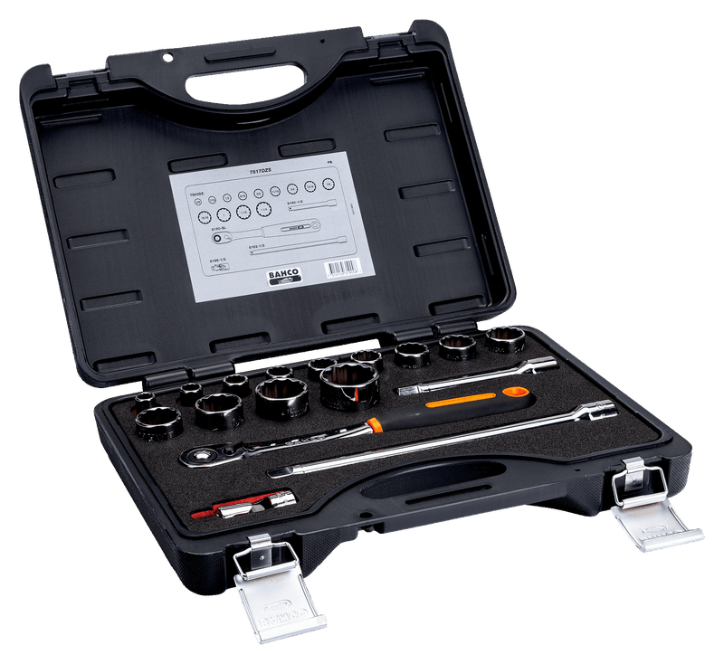 Conjunto de chaves de caixa Bahco (7817DZS) AF 1/2", 17 peças