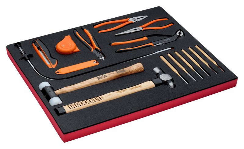 Bahco (FF1A82) Set of pliers, cutting tools, hammers and tape measure in 3/3 Fit&Go foam insert - 25 pieces