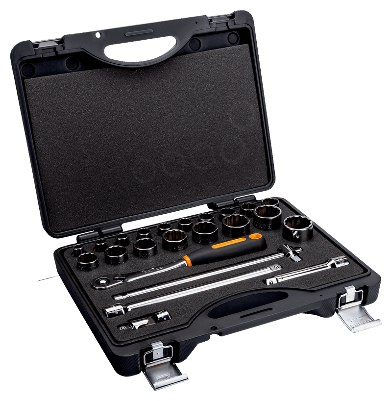 Bahco (7823DZS) Juego de llaves de vaso AF de 1/2", 23 piezas