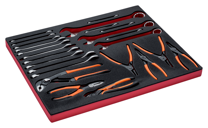Chaves de caixa e alicates Bahco (FF1A102), 24 peças
