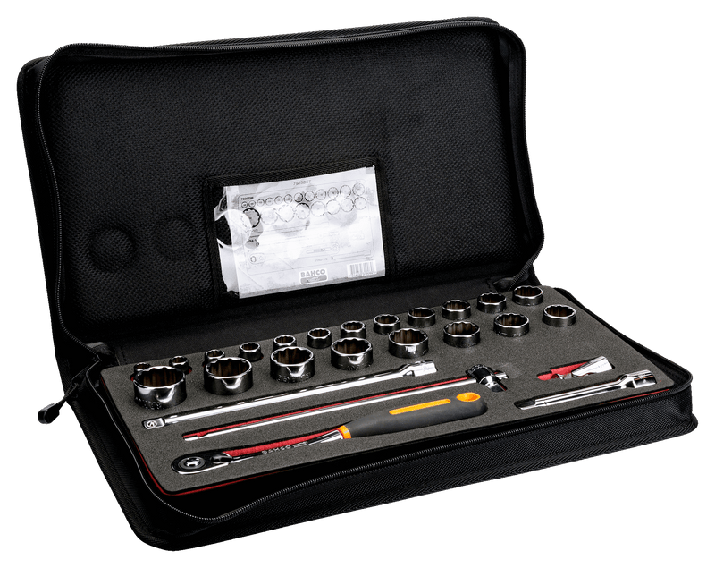 Bahco (7825DST) Juego de llaves de tubo de 1/2", 25 piezas