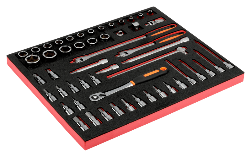 Bahco (FF1A130) Llaves de vaso y accesorios de 1/2", 53 piezas