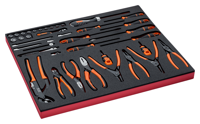 Bahco (FF1A136) Conjunto de chaves de caixa, alicates e chaves de fendas, 39 peças