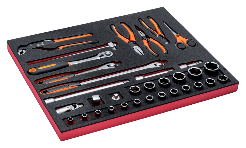 Bahco (FF1A146) Socket wrenches and pliers, 34 pieces