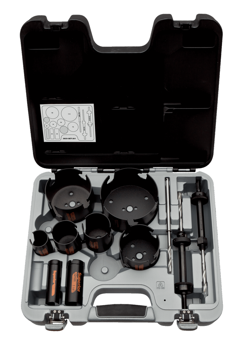 Conjunto de serras copo Bahco (3833-SET-301) Superior™ - 12 peças