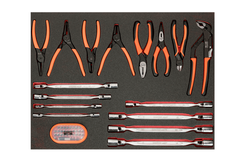 Bahco (FF1A141) Pliers and articulated head wrench, 47 pieces