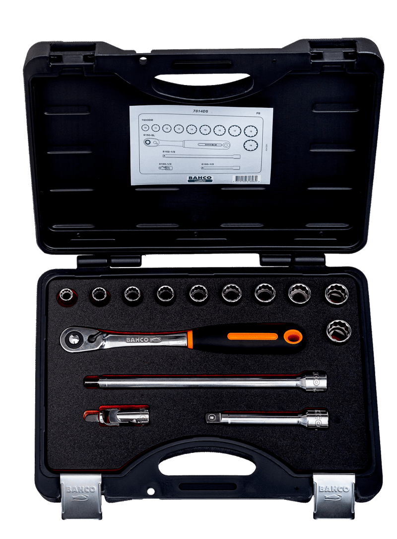 Bahco (7814DS) Juego de llaves de tubo de 1/2", 14 piezas