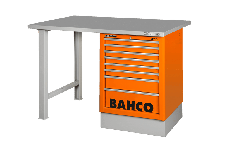 Bahco (1495K8CWB15TS) Bancada com tampo em aço e armário com gaveta lateral
