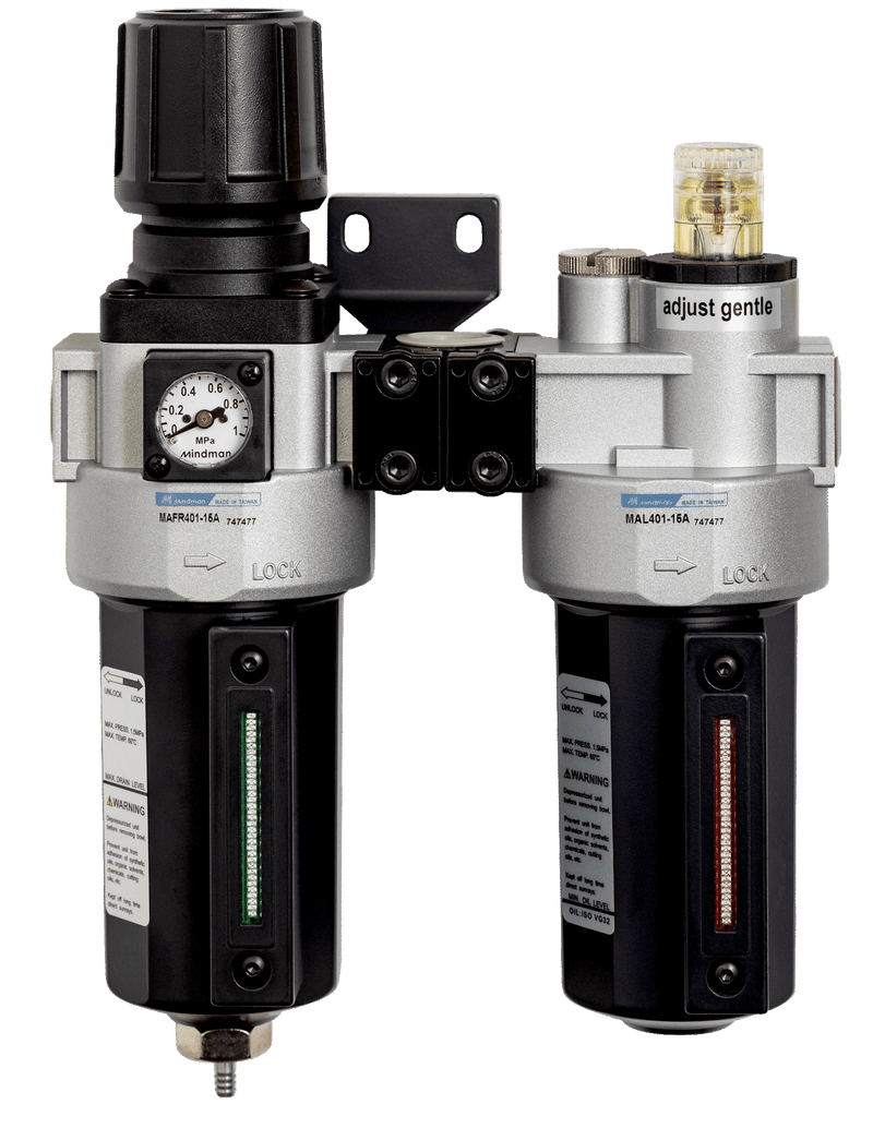 Bahco (BP255T) 1/2" filter regulator and lubricator units with T-type clean dry air outlet