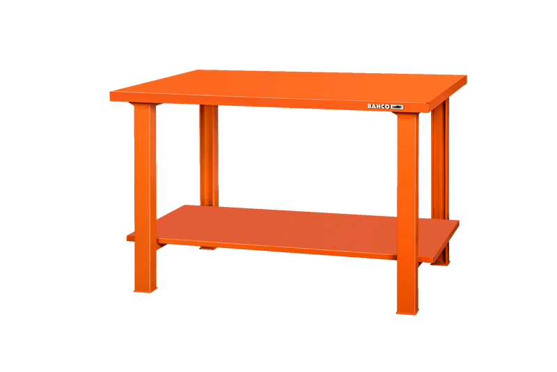 Bahco (1495WB15TSBT) Heavy duty workbenches with steel top and 4-legged bottom tray - 1500 mm