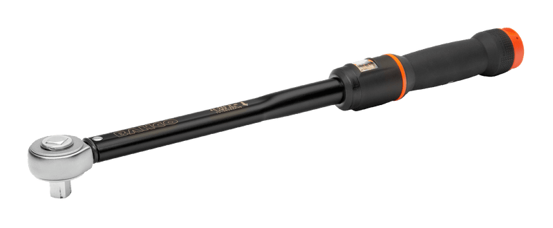 Bahco (74WR-50) Chave de torque mecânica ajustável com roquete, escala de janela e cabeça de roquete reversível fixa