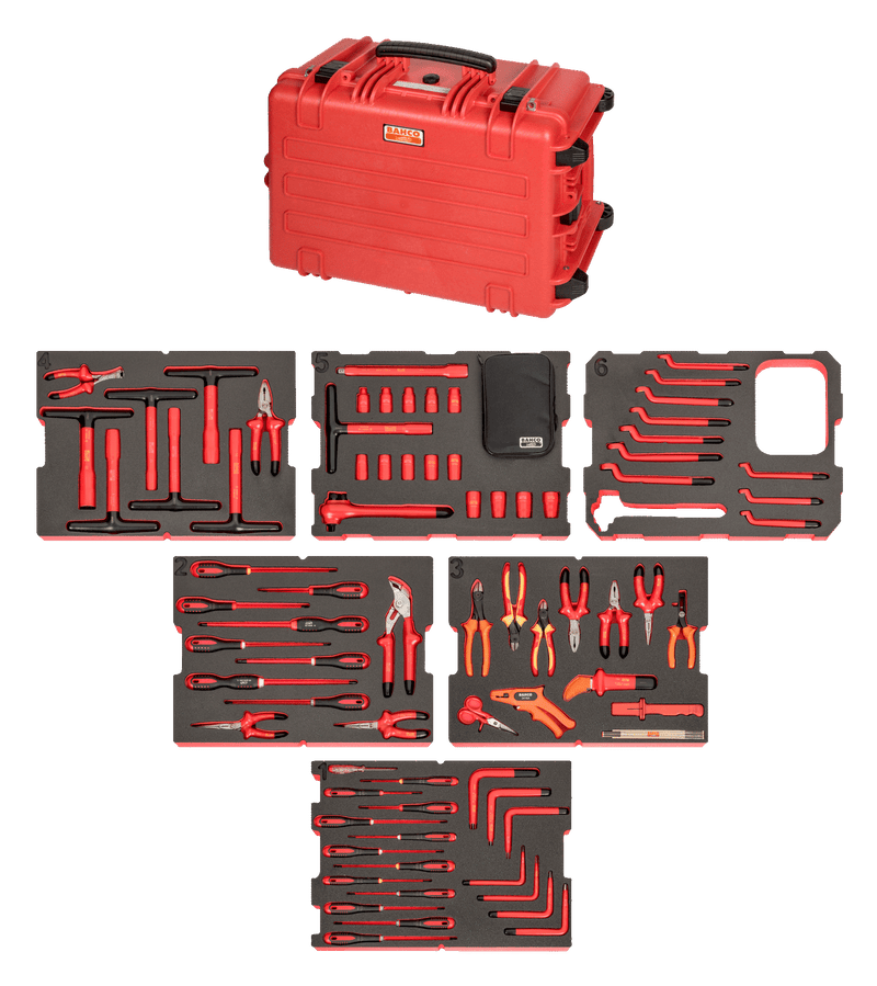 Bahco (4750RCHDW02RF1V) Caixa de ferramentas rígida e isolada para serviços pesados ​​​​- 79 peças