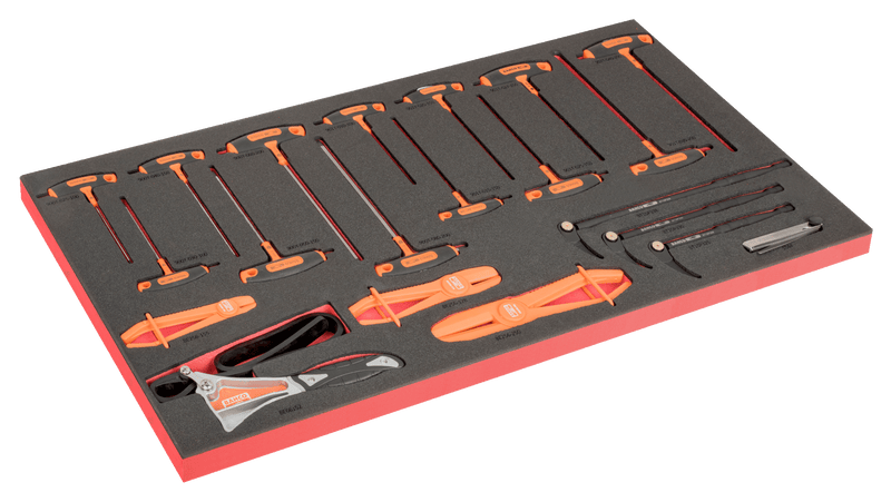Bahco (FF1B09LM) Foam insert for 40" cart for T-Handle Hex Key Sets, Multi-Position Pry Bars, and Feeler Gauges - 21 pcs