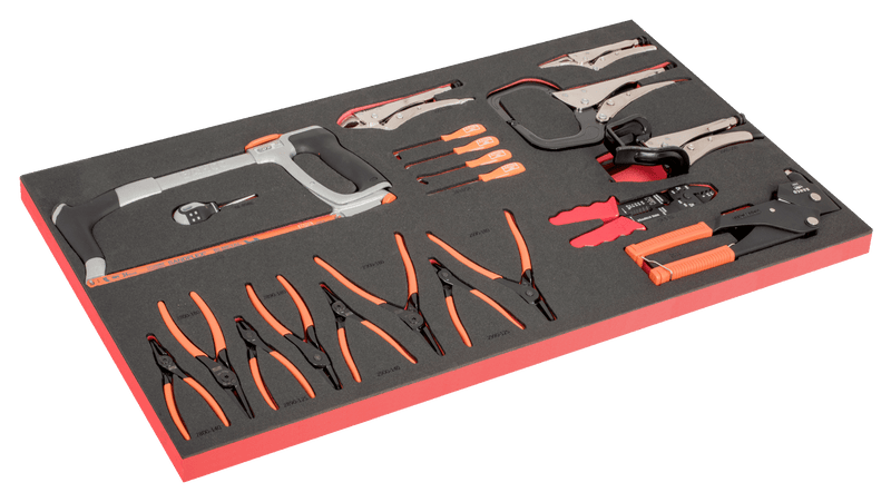 Bahco (FF1B10LM) Inserto de espuma para carrinho de 40" para serras, alicates de anel elástico e anel elástico - 20 peças