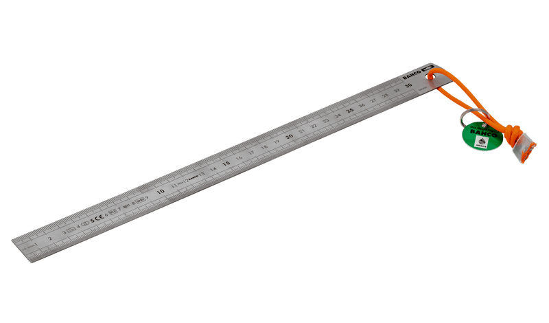 Réguas métricas em aço inoxidável Bahco (TAHSR300-MM) com pega de fio têxtil Dyneema - 300 mm