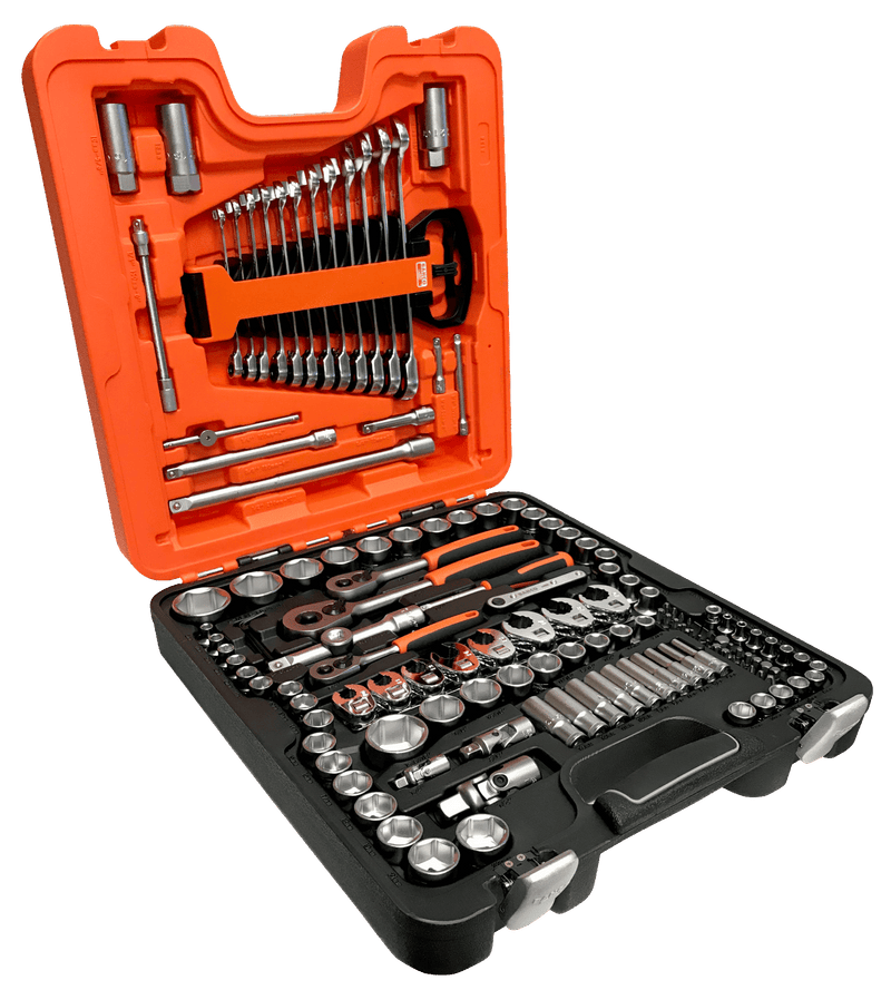 Bahco (S137) Juego de vasos cuadrados de 1/4' - 3/8' -1/2' con juego de destornilladores combinados - 137 piezas.