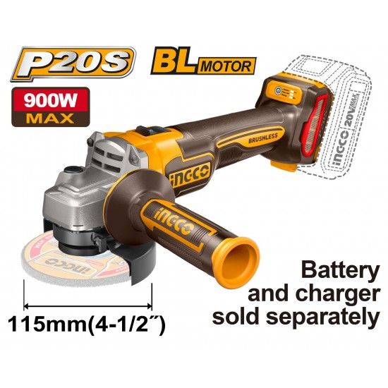 Amoladora angular INGCO (CAGLI21154) de 20 V