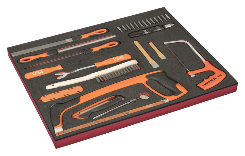 Bahco (FF1A168) Fit&Go 3/3 Cutting Tool Set, Impact Wrenches, and Files - 36 Pieces