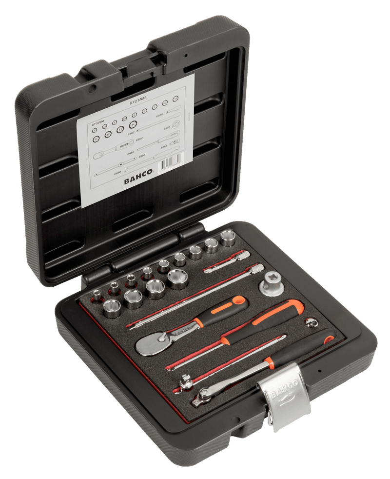 Conjunto de chaves de caixa Bahco (6721NM), 21 peças