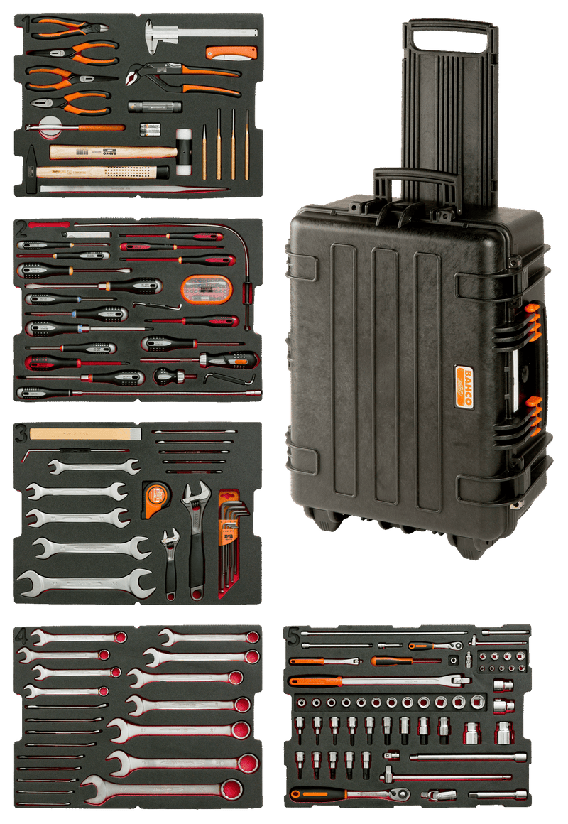 Bahco (4750RCHDW02FF2) 4750RCHDW02 Mala com 167 ferramentas gerais para aerogeradores