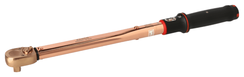 Bahco (NSB041) Chaves de torque ajustáveis ​​mecânicas sem faíscas com escala de janela e cabeça de roquete de cobre berílio fixa 5-25 N m