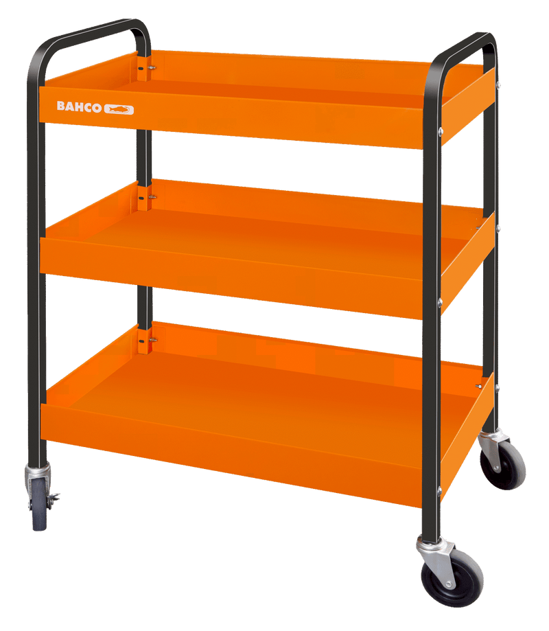 Carrinho de três tabuleiros em aço laranja Bahco (1470KC3A) 764 mm x 435 mm x 1051 mm