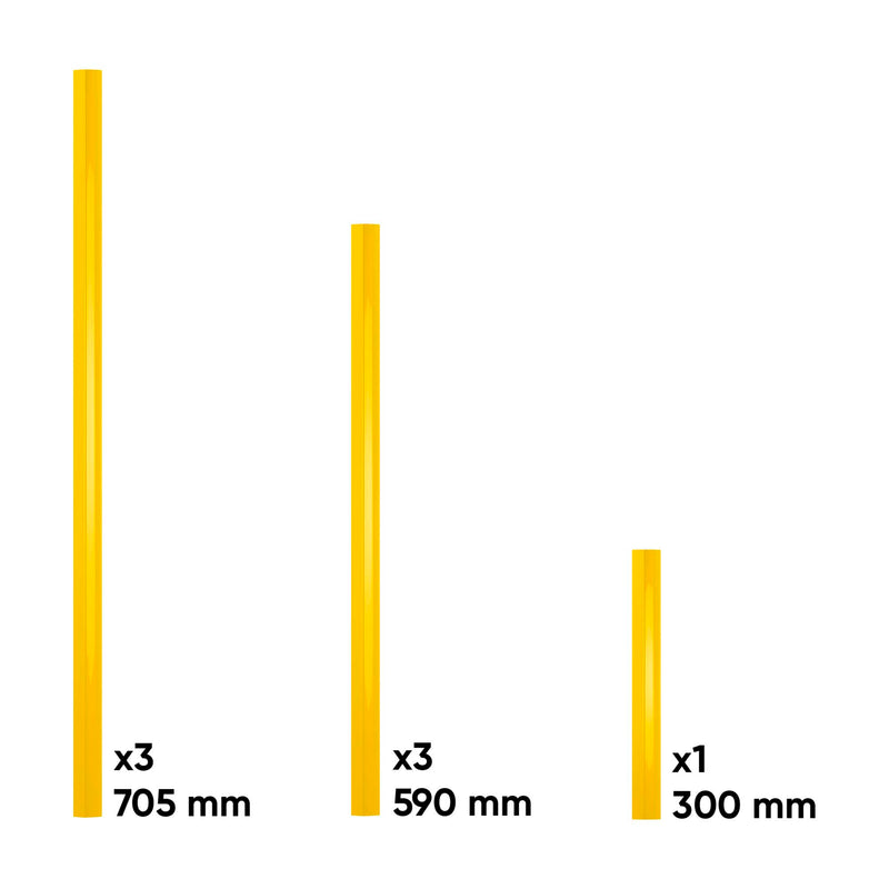 Conjunto de puxadores JBM (18013) para a Série 518 - Amarelo