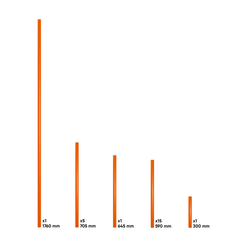 Juego de manijas JBM (18040) para Serie 565 - Naranja