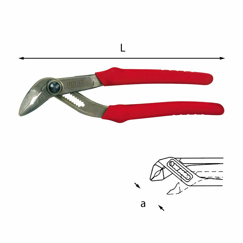 Alicate ajustável semiautomático de bico longo USAG (180 BL)