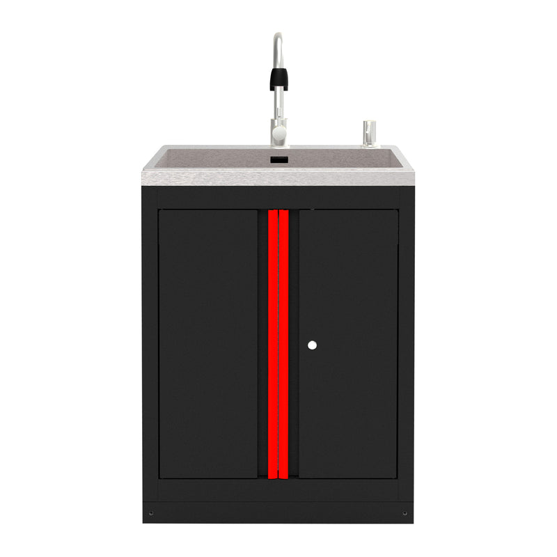 Gabinete JBM (18103R) con fregadero integrado - Rojo
