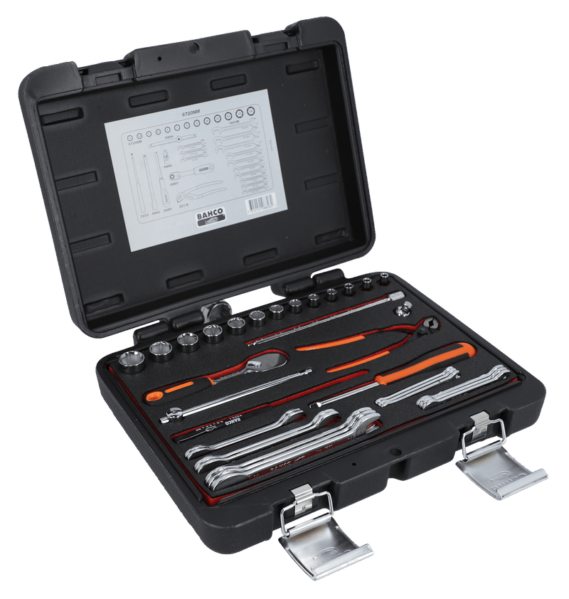 Conjunto de chaves de caixa Bahco (6720NM), 33 peças