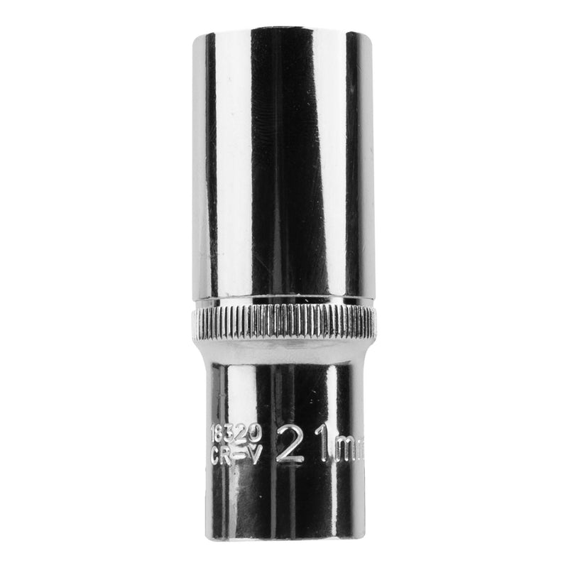 JBM (18320) Chrome Plated Long Socket 75mm, 21mm Hex., 1/2" Drive
