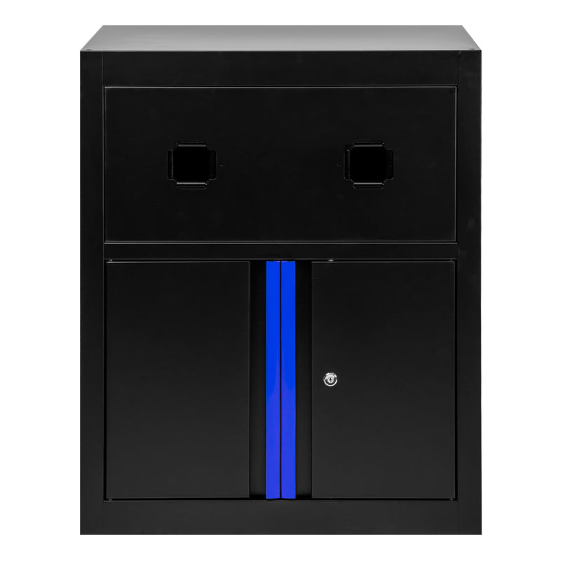 JBM (18403B) Cabinet with Compressed Air and Electric Reels – Blue